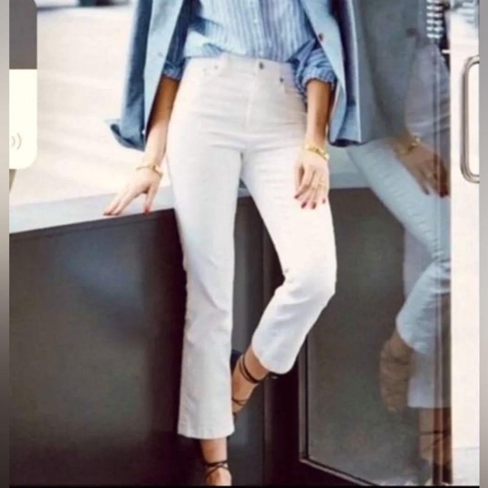 J Crew White Billie Demi Boot Crop